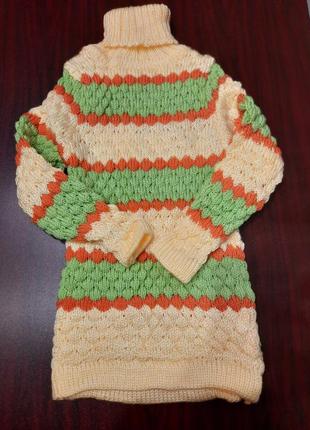 Теплый вязаный детский свитер1 фото