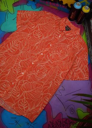 Подовжена гавайка тропічний принт листя