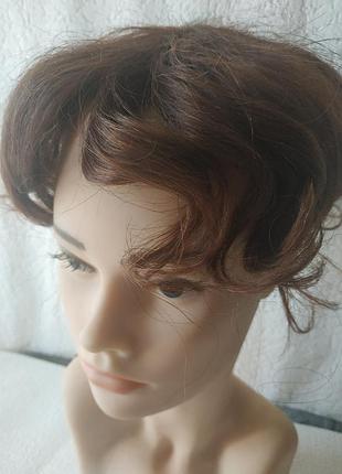 Парик накладка топер шиньон 100%натуральный волос