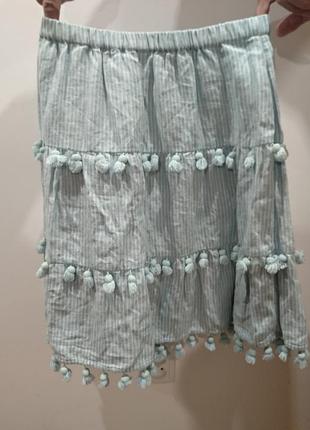 Винтажная льняная юбка с колокольчиками  j.crew