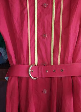 Платье-сарафан женское красное с поясом2 фото
