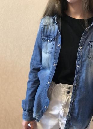 Джинсова сорочка джинсова сорочка підліткова підліткова2 фото