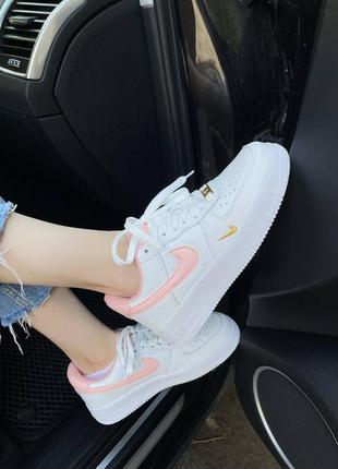 Кроссовки nike air force 1 swoosh white/pink2 фото