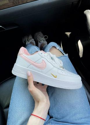 Кроссовки nike air force 1 swoosh white/pink1 фото