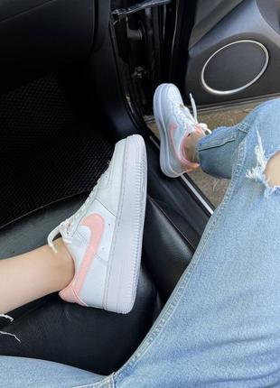 Кроссовки nike air force 1 swoosh white/pink5 фото