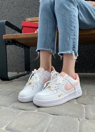 Кроссовки nike air force 1 swoosh white/pink8 фото