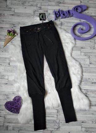 Штани diren kids для дівчинки штани галіфе з поясом утеплені з начісом чорного кольору