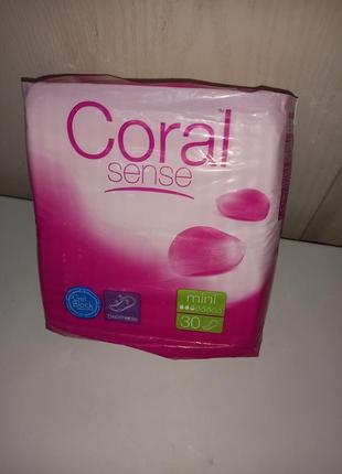 Прокладки coral sense mini від нетримання, жіночі, 1x30 шт.