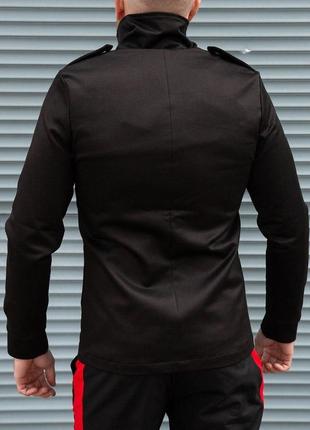 Демисезонная куртка чёрная из плотной ткани5 фото
