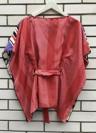 Шовкова асиметрична легка пляжна блузка з поясом  cabi8 фото