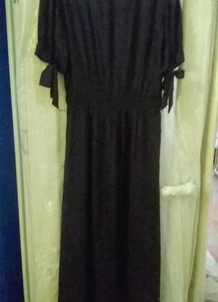 Темно- синий штапель платье размер 50-542 фото
