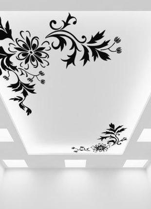 Наклейка на потолок «цветочные уголки»