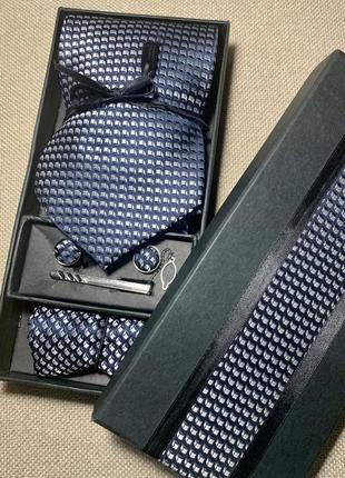 Набор галстук запонки зажим