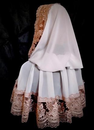 Хустка святкова на хрестини вінчання палантин накидка до церкви платок крестильный