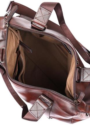 Дорожная сумка из натуральной кожи vintage 20486 коричневый3 фото