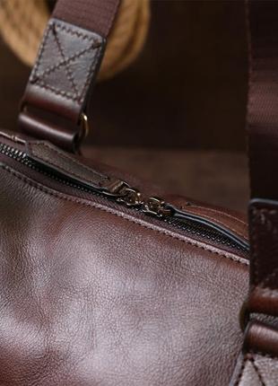 Дорожная сумка из натуральной кожи vintage 20486 коричневый8 фото