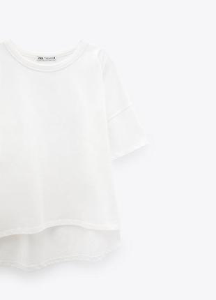 Zara белая футболка l