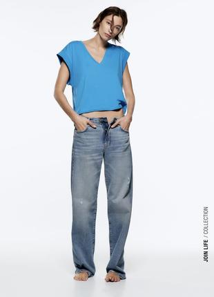 Zara яскраво синя футболка2 фото