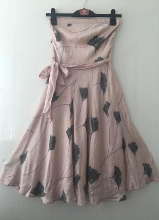 Ніжна шовкова сукня, натуральний шовк, перлинно рожеве, сонце кльош