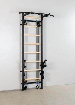 Шведская стенка с эспандерами спортивная для детей и взрослых усиленная металлическая для семьи в квартиру4 фото