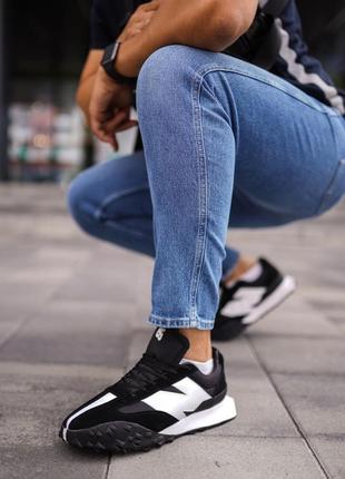 Мужские кроссовки new balance черного цвета, кроссовки nb демисезонные на парня стильные замшевые