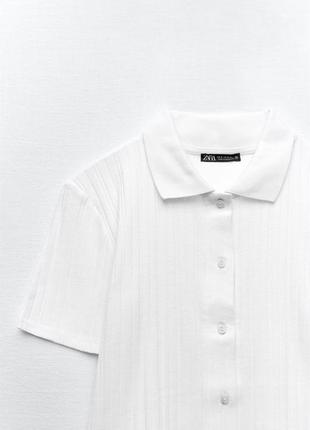 Zara белая футболка поло s-m6 фото