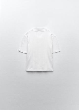 Zara белая футболка поло s-m7 фото