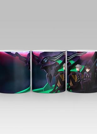 Белая кружка (чашка) с принтом "евангелион - evangelion" push it