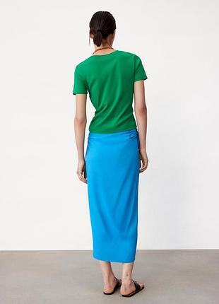 Zara зелёный топ футболка s4 фото