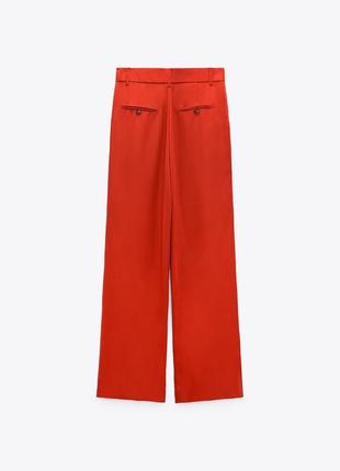 Zara червоні штани широкі s8 фото