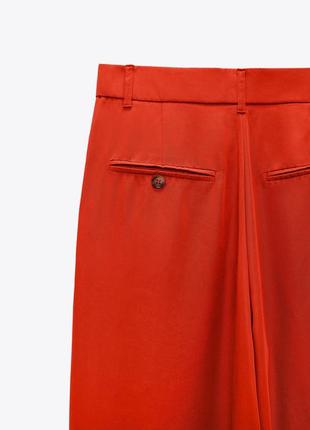 Zara красные брюки широкие s7 фото