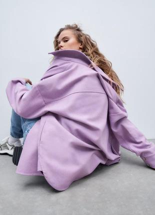 Zara лілова пальтовая сорочка s-m1 фото