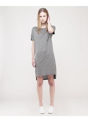 Женское серое платье-футболка