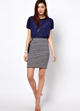 Стрейчева юбочка в полоску vila, розмір s