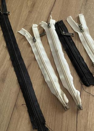 Набор замочков молнии в одежду в сумки набор чёрные белые б/у4 фото