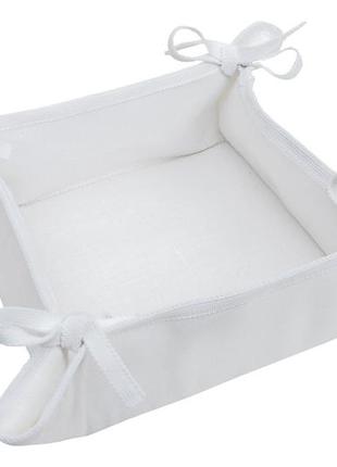 Хлібниця текстильна корзинка для солодощів limaso 20х20х8 см. лляна1 фото
