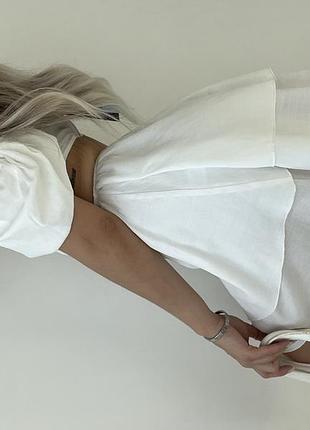 Льняное белое платье🦋 5