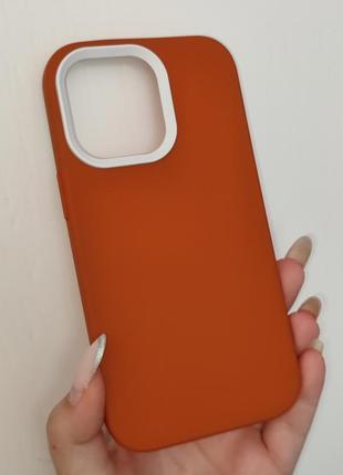 Распродажа🔥чехол силиконовый матовый на iphone 13 pro, силиконовый бампер оранжевый на айфон 13 про