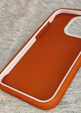 Розпродаж🔥чохол силіконовий матовий на iphone 13 pro, силіконовий бампер помаранчевий на айфон 13 про3 фото