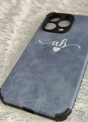Розпродаж🔥чохол силіконовий з покриттям "ab" на iphone 13 pro, бампер силіконовий сіро-блакитний на айфон 13 про2 фото