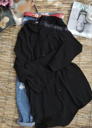 Чорна блуза туніка з розрізами2 фото