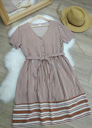 Jacqueline de yong натуране плаття сорочна сарафан в смужку довжина міді розмір m l