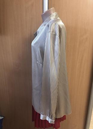 Блуза свободного кроя в полоску атласная р 184 фото