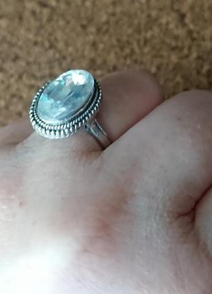 Обручка перстень з крупним каменем1 фото