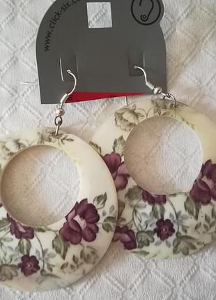 Сережки із холодної порцеляни