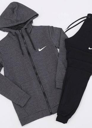 Костюм nike кофта графіт + штани чорні