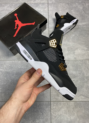 Nike air jordan 4 retro чоловічі літні легкі кросівки чорні