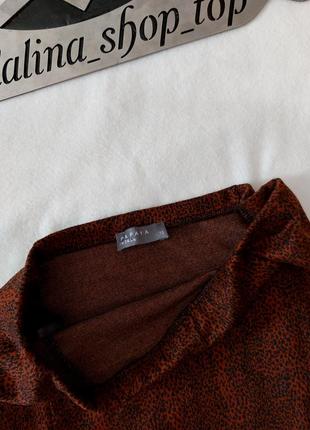 Леопардовая юбка коричневая по фігурі коричнева спідниця papaya леопард 48 46 розпродаж розпродаж4 фото