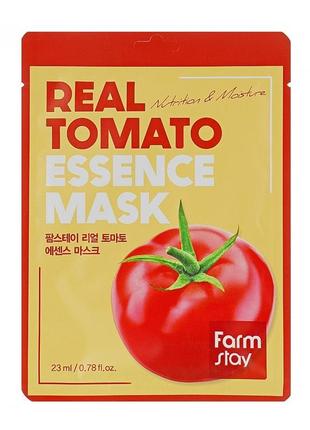 Увлажняющая тканевая маска для лица с экстрактом томата farm stay real tomato essence mask