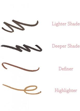 Олівець для брів benefit 4-в-1 brow contour pro, 05 brown-deep black8 фото